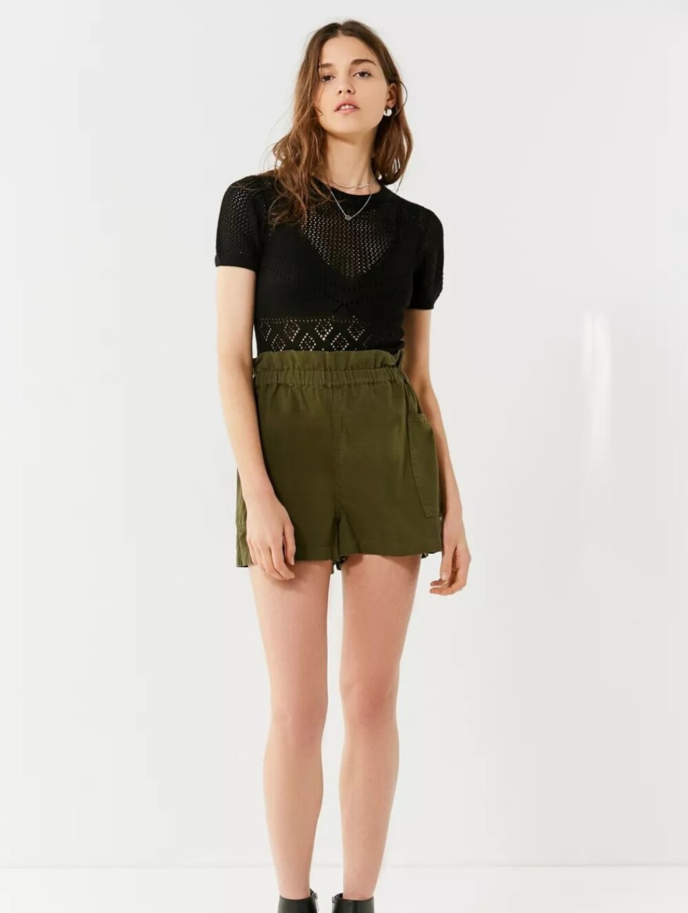 UO Utility Paperbag Short, Color Green Size S/P